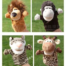 Сказочная игрушка 1 шт. 25 см Лес Тигр Лев Жираф орангутаны Плюшевые Ручные куклы Спящая пустышка развивающий подарок для малышей