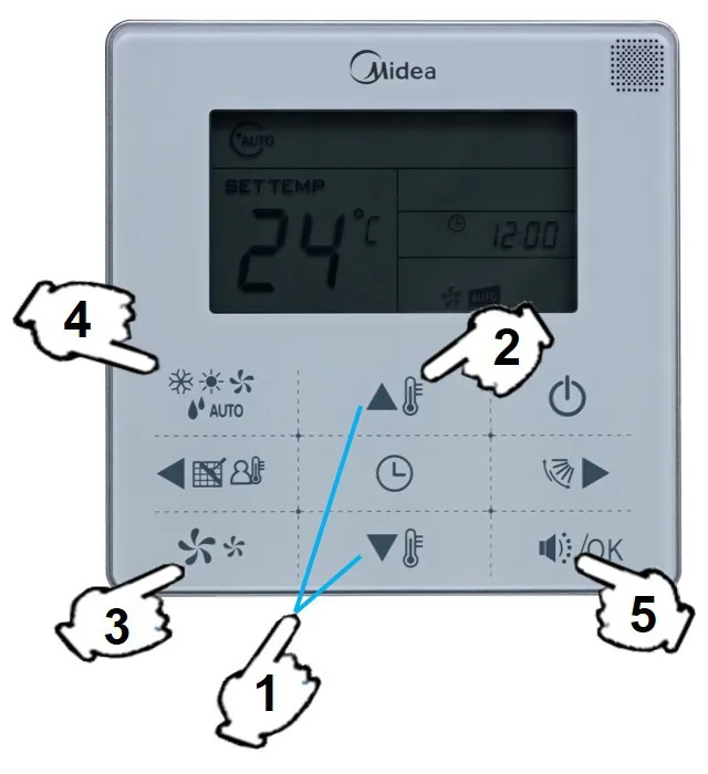 Midea Air Conditioner Control Panel 29 Air Conditioner Modes Symbols