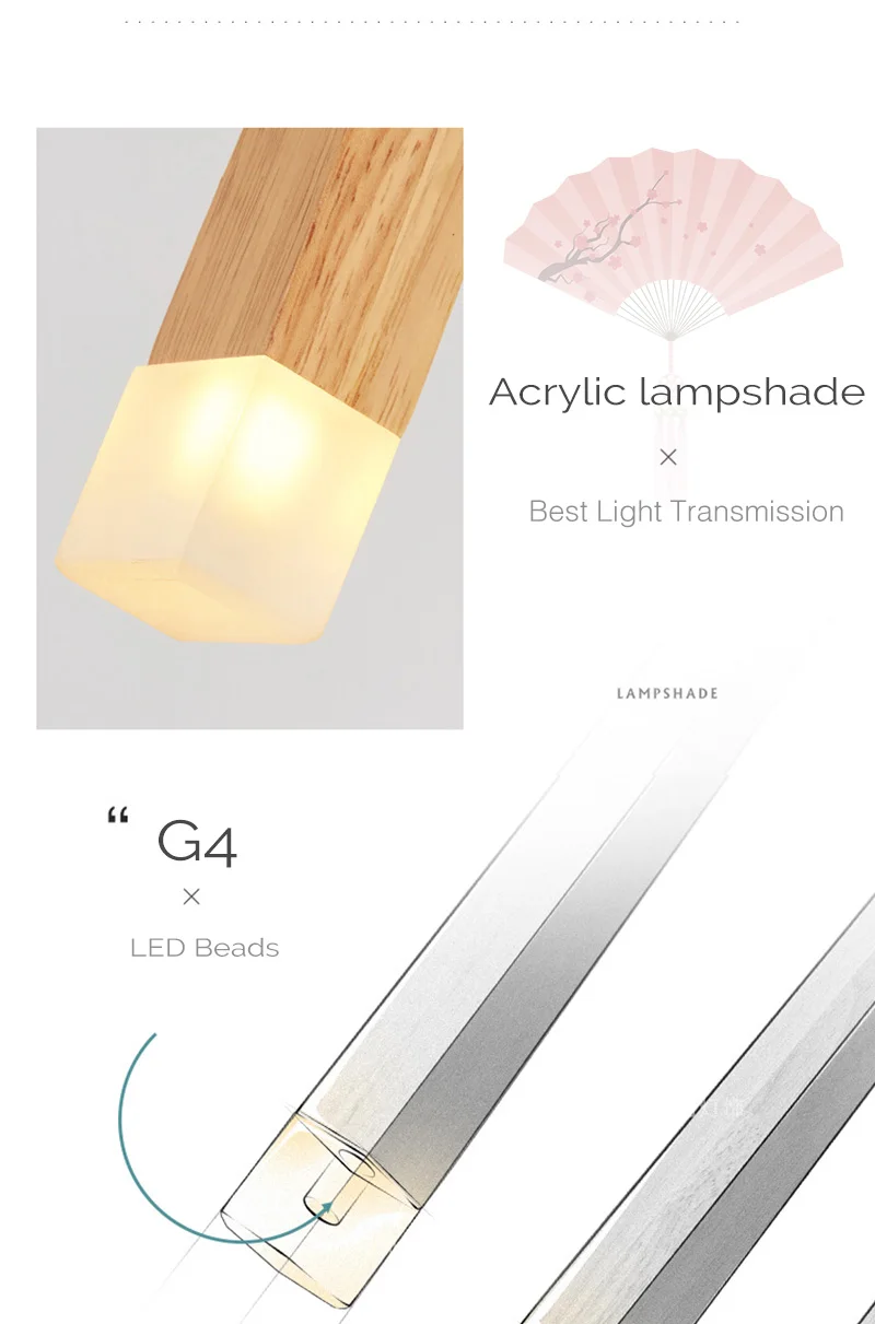 Японский стиль, деревянный современный подвесной потолочный светильник, веревочный подвесной светильник для столовой G4, светодиодная Люстра для кухни