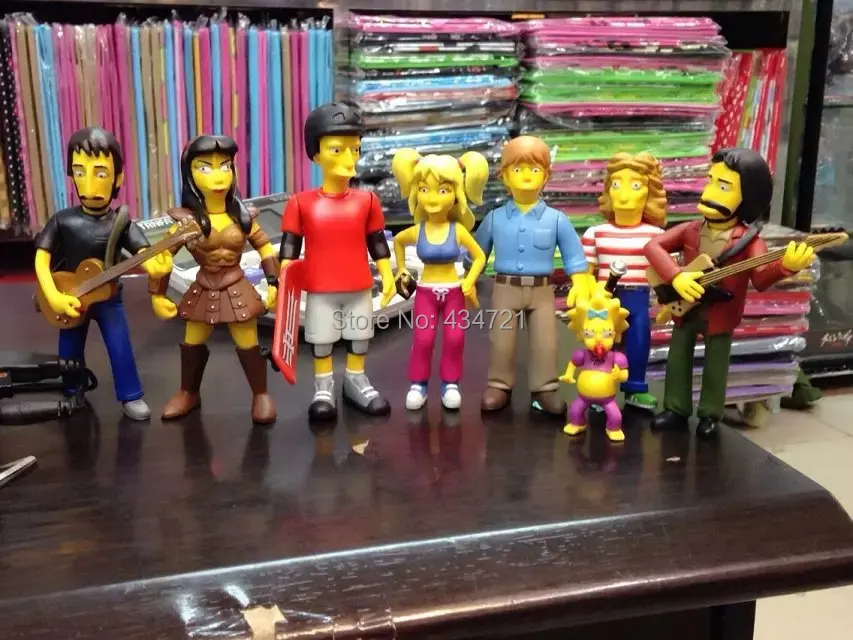

New Arrival Classic FOX Animation The Simpsons 25 Anniversary Greatest Guest Stars 8pcs Collectible Action Figure Toys