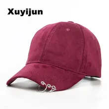 Xuyijun 2016 Gd unisex sólido Anillo Imperdible curva sombreros casquillos del snapback casquette gorras gorra de béisbol hombres mujeres Suede(China (Mainland))