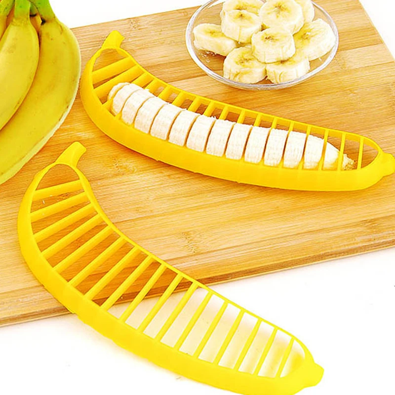 

1PC Kitchen Gadgets Plastic Banana Slicer Cutter Fruit Vegetable Tools Salad Sausage Maker Cooking Tools Kitchen Accessories