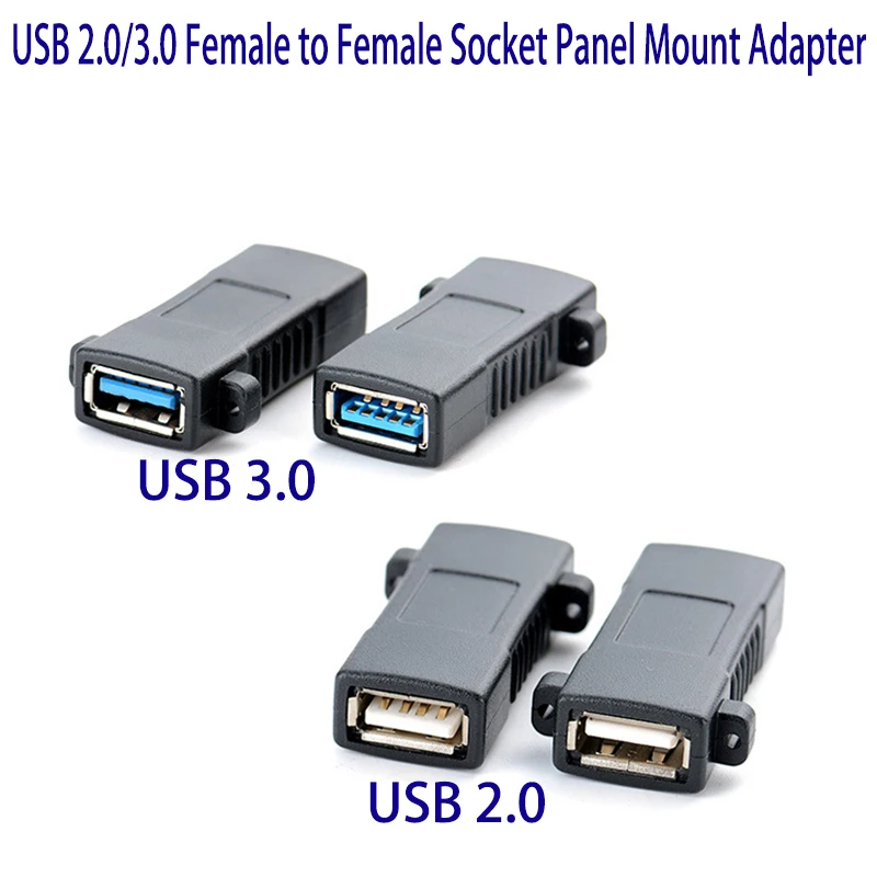 

10pcs/lot Standard USB 2.0 3.0 Female To Female Socket Panel Mount Adapter Connector usb Sync Charging USB2.0 USB3.0 Adaptor