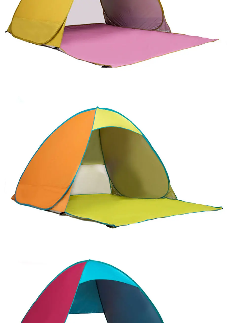 Uv Protecting Beach Tent Automatic Open Fold Portable Pop Up Tent Camping Outdoor Camping Fishing Hiking Picnic Awning Tent