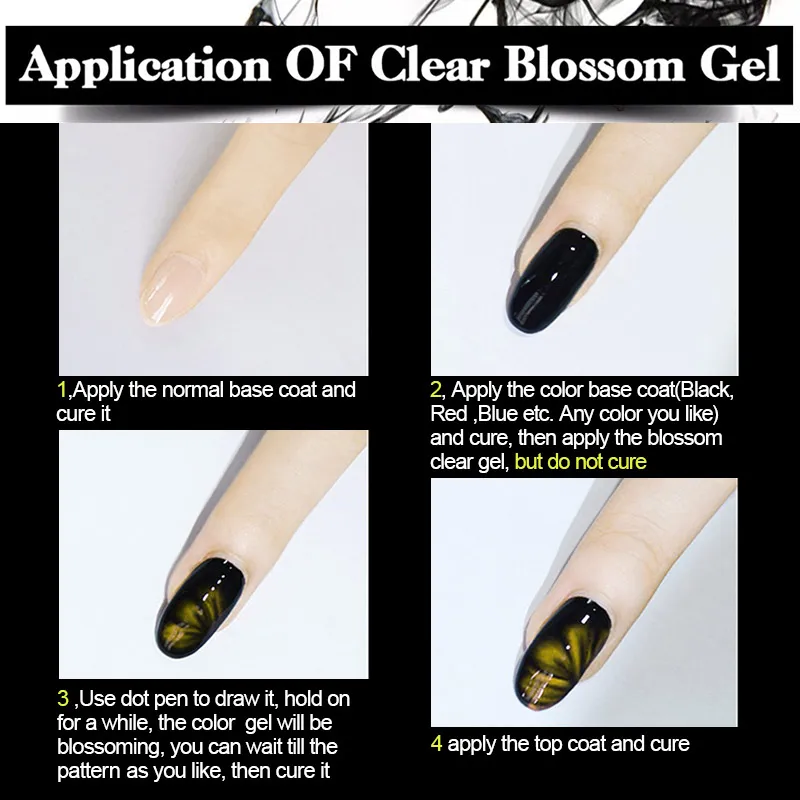 Modelones Blossom UV Гель-лак для ногтей Цветущий Цветочный узор УФ светодиодный Гель-лак для ногтей прозрачный цветок УФ Гель-лак для ногтей