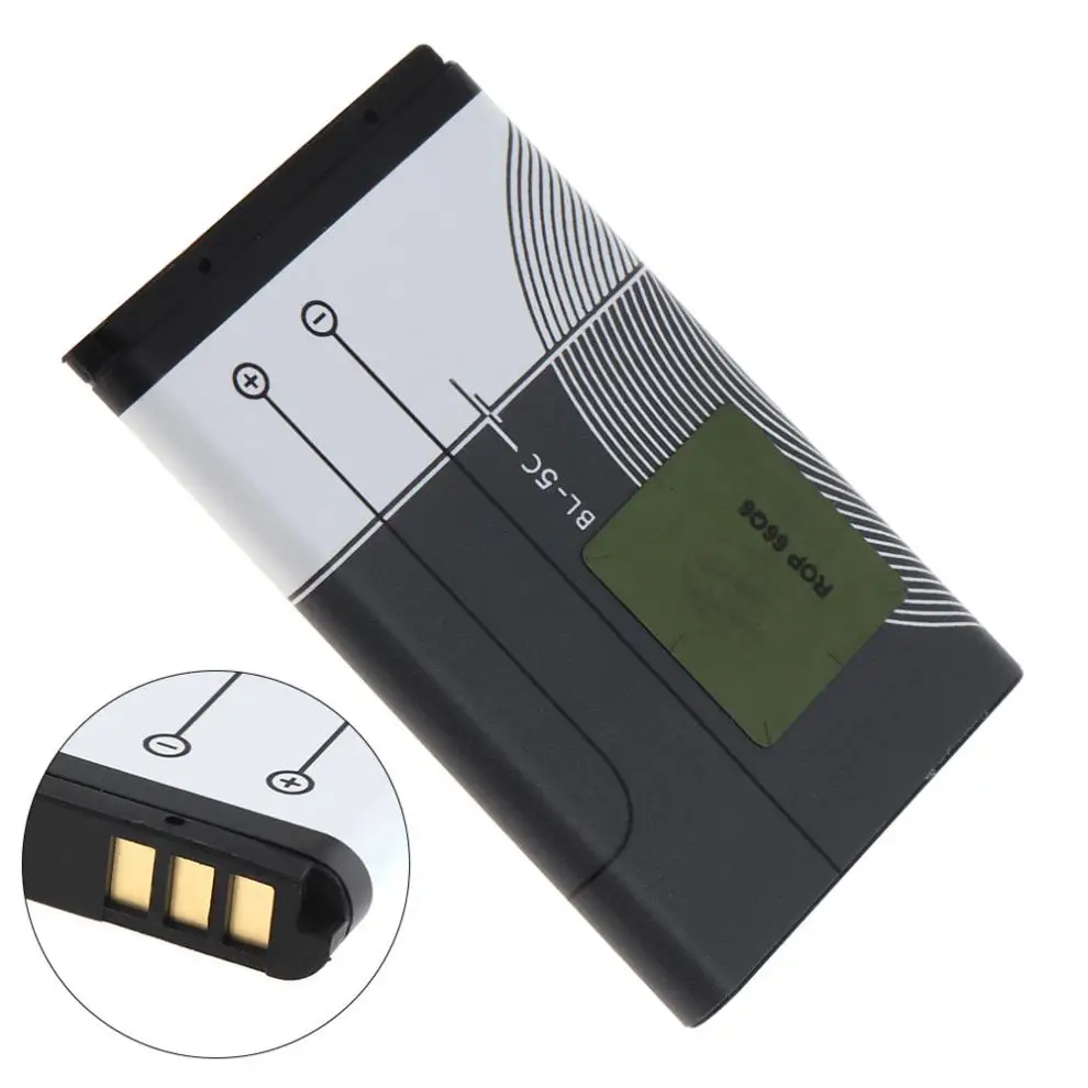 

2pcs BL-5C 800mAh Phone Rechargeable Battery with Battery Cells PTC Protection for Nokia 3100 N70 N72 N91 5130 7610 6030 6130