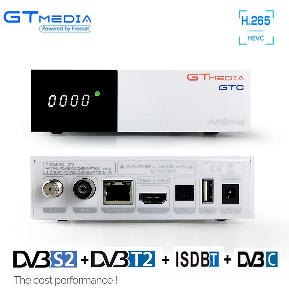 

Gtmedia GTC 4K Android tv box DVB-C Cable Youtube DVB-S2 DVB-T2 Bluetooth 4.0 Receptor Satellite receiver Cline Tv Tuner Biss VU