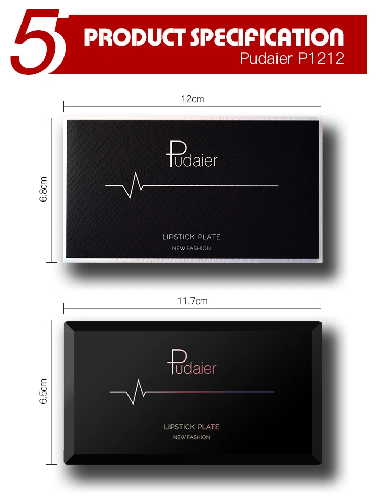 Paleta de Batom com Uma Maquiagem de Longa Pudaier Profissional Moda Cores Pintura Lábios Duração Vermelho Roxo Branco 2021 9 10 Brilho labial