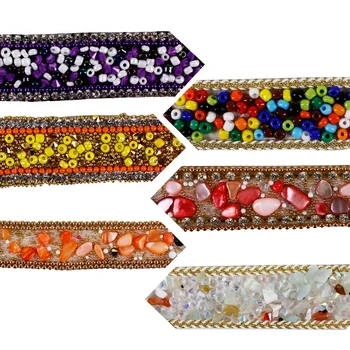 

5Yard Beaded Hot Fix Applique Strass Rhinestone Trim For Wedding Dresses Bridal Belts Chain Sewing Supplies T2626