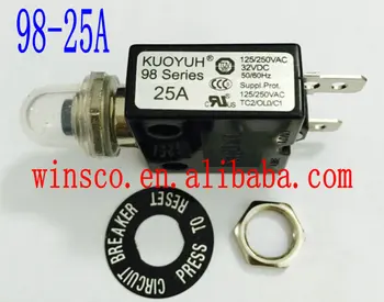 

10PCS/LOT 98-25A Waterproof cap 100% NEW KUOYUH CIRCUIT BREAKER 98 SERIES 25A