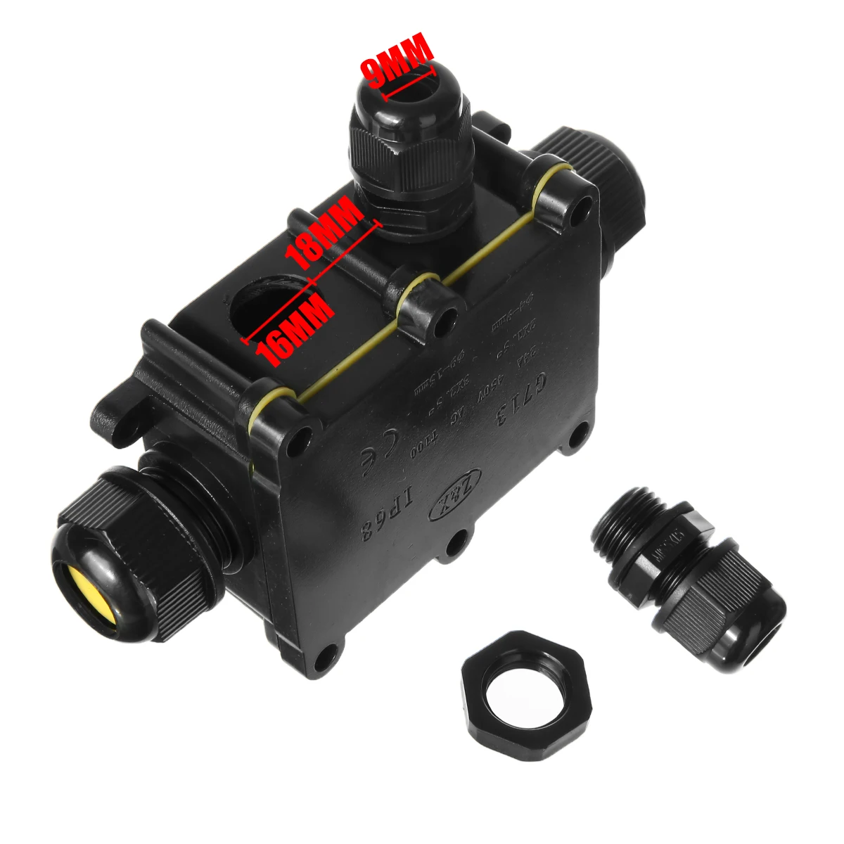New 450V 24A 4 Way Plastic Waterproof Electrical Junction Box Cable Wire Connector Dust-proof IP68 Junction Box Case Black