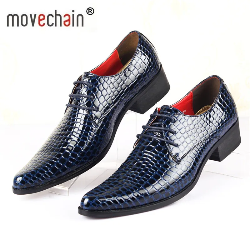 movechain Luxury Brand Designer Men's Fashion Snakeskin Grain Leather Pointed Toe Lace-Up Dress Wedding Shoes Mens Casual Flats movechain Luxury Brand Designer Men's Fashion Snakeskin Grain Leather Pointed Toe Lace-Up Dress Wedding Shoes Mens Casual Flats