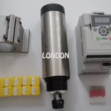 Комплект ЧПУ шпинделя ER20 2.2KW воздушное охлаждение шпинделя+ 1 шт. 2.2KW частотно-регулируемым приводом Инвертор+ Опора шпинделя+ ER20 цанги+ ЧПУ гравировочные Биты