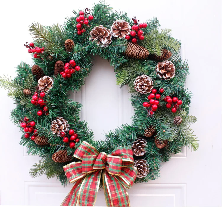 

Artificial Flower Christmas Wreath Thanksgiving Door Knocker Decorative Pendant Wedding Background Fake Hanging Flower 1PC