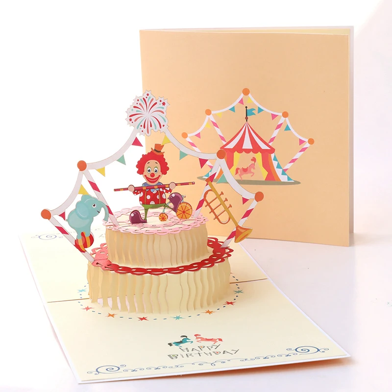 Multi Style 3D Pop Up Card Christmas Birthday Wedding Greeting Card Anniversary Xmas - Цвет: C