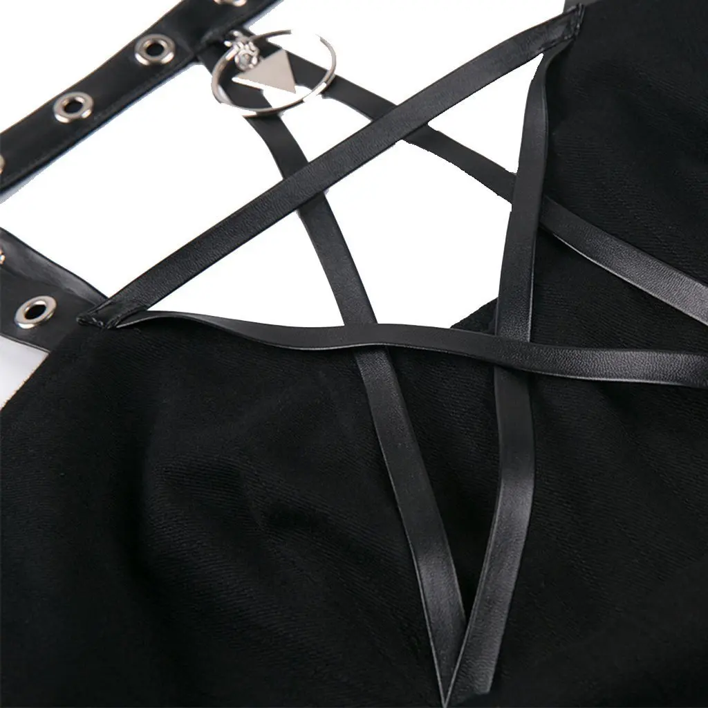 Darkinlove Для женщин Гот холтеровское Neck High low платье комбинация DW184|Платья| |