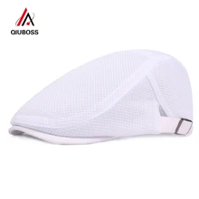 QIUBOSS Весна Лето для мужчин и женщин кепка газетчика дышащая плюща гольф спортивная шапка с сеткой повседневные унисекс береты Cabbie Casquette QB48