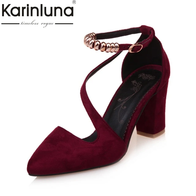 KARINLUNA 2018 wholesale dropship Big Size 30-45 Women Sandals shoes High Heels Ankle Strap Party summer Shoes Woman sandal