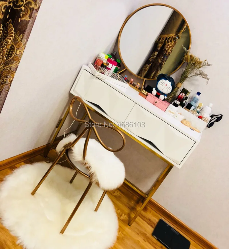 Princes dressing table chair with carpet Butterfly Stool house furniture Iron nordic furniture chairs modern luxury Chairs