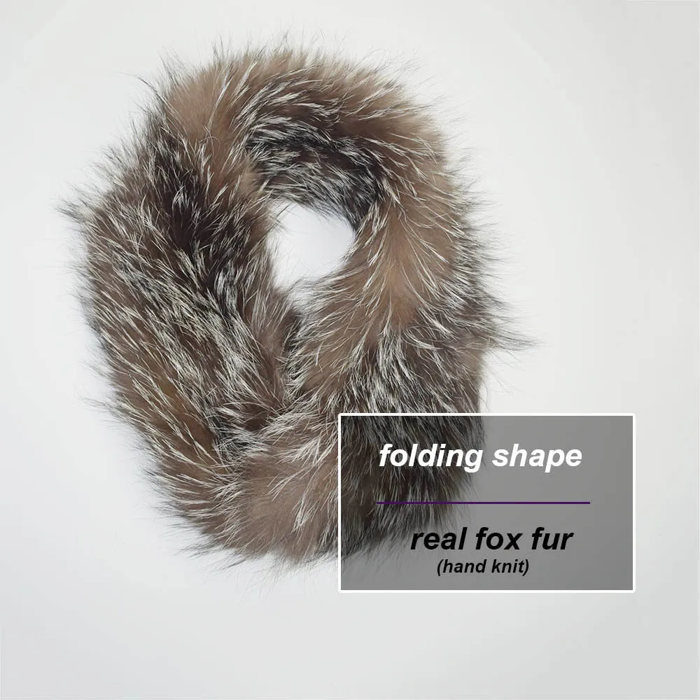 knit fox neck ring red fox details 2