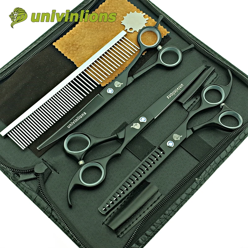 Univinlions 7 &quotГорячие Черные ножницы для ухода за домашними животными