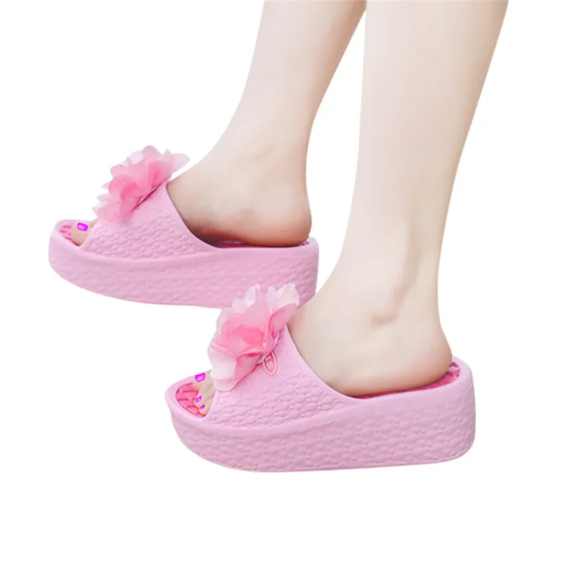 

Women Thick Soles Slippers Fashion Flower Summer Wedges Flip Flops Platform Beach Slippers Shoes Slippers Sandals zapatillas #40