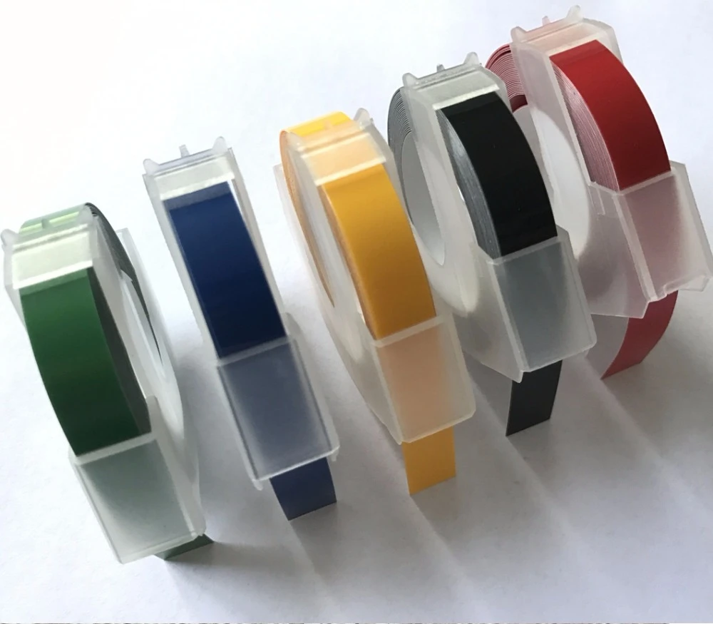 10pk dari 3D Embossing 9Mm X 3M Pita Kuning untuk Dymo Organizer Xpress Pita Manual Printer Pembuat Label Embossing