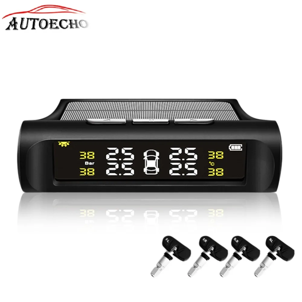 

[Genuine] Smart Car Auto Tyre Pressure Monitoring System Solar Power Charging Digital LCD Display 4 External Sensor TPMS Monitor