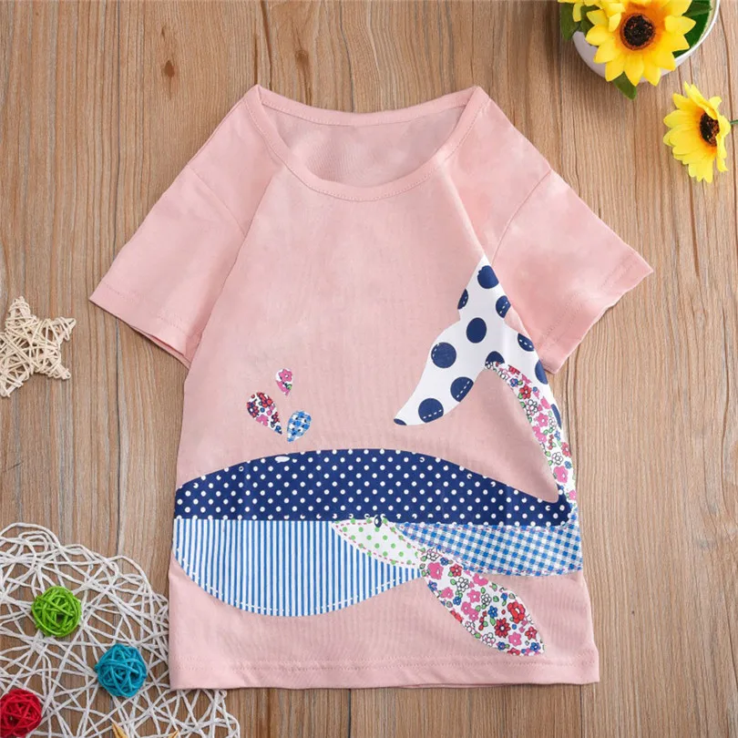 2019 new Toddler Kids Baby Boys Girls Clothes Short Sleeve Cartoon Tops T-Shirt Blouse fashion cute design #4m26 (11)