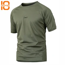 TENNEIGHT Для мужчин Тактический Футболка короткий рукав быстросохнущая Для мужчин спортивные футболки Dropshipping дышащая Камуфляж Охота Футболка