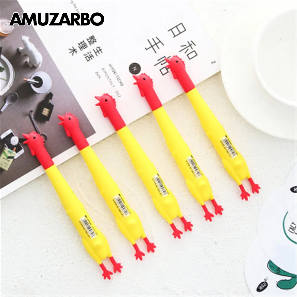 1Pcs 0.5mm Cute Creative Stationery Cartoon Screaming Chicken Gel Pen For Kids Fashion School Toy Supplies black ink Pens