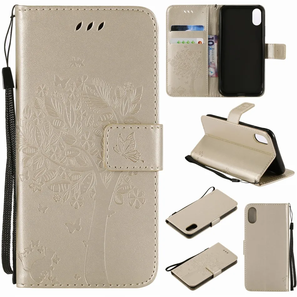 Чехлы для мобильного телефона с дерево тисненый узор с бабочками для samsung Note8 A310 A510 A320 A520 A710 A8 плюс J310 J510 J710 слот для карт памяти P06G