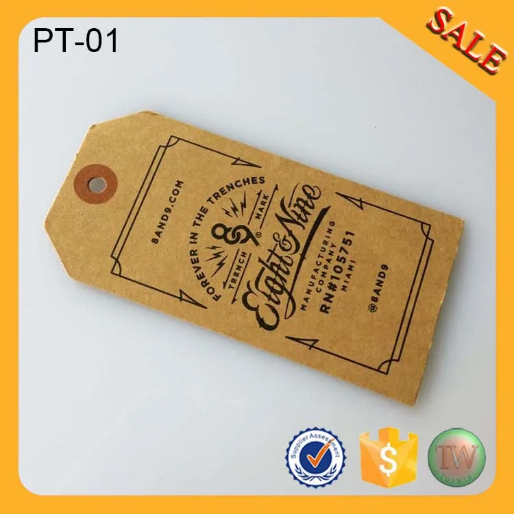 PT01 Fashionable craft Garment Folded Hang Jeans Paper Tag Designin