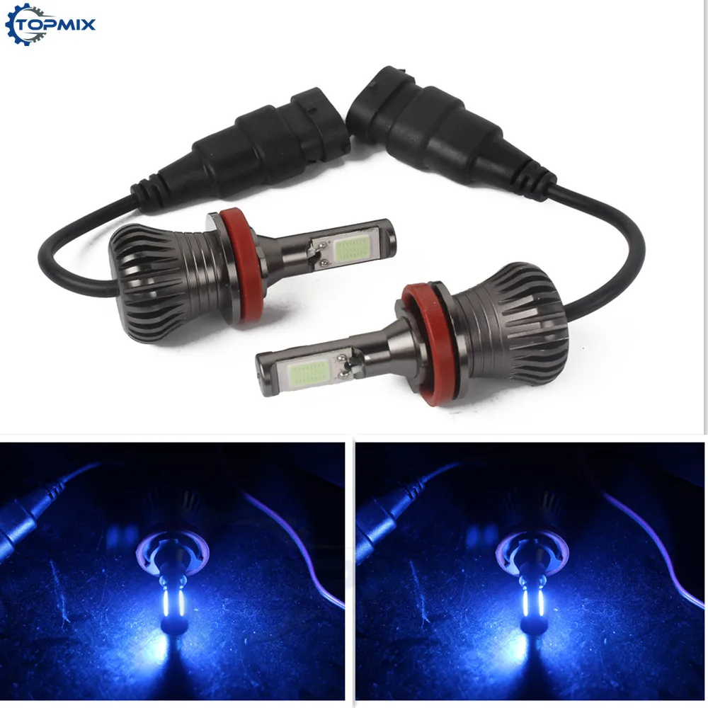 2Pcs Ice Blue High Power 24W 2400LM H11 LED Replacement Fog Bulbs For