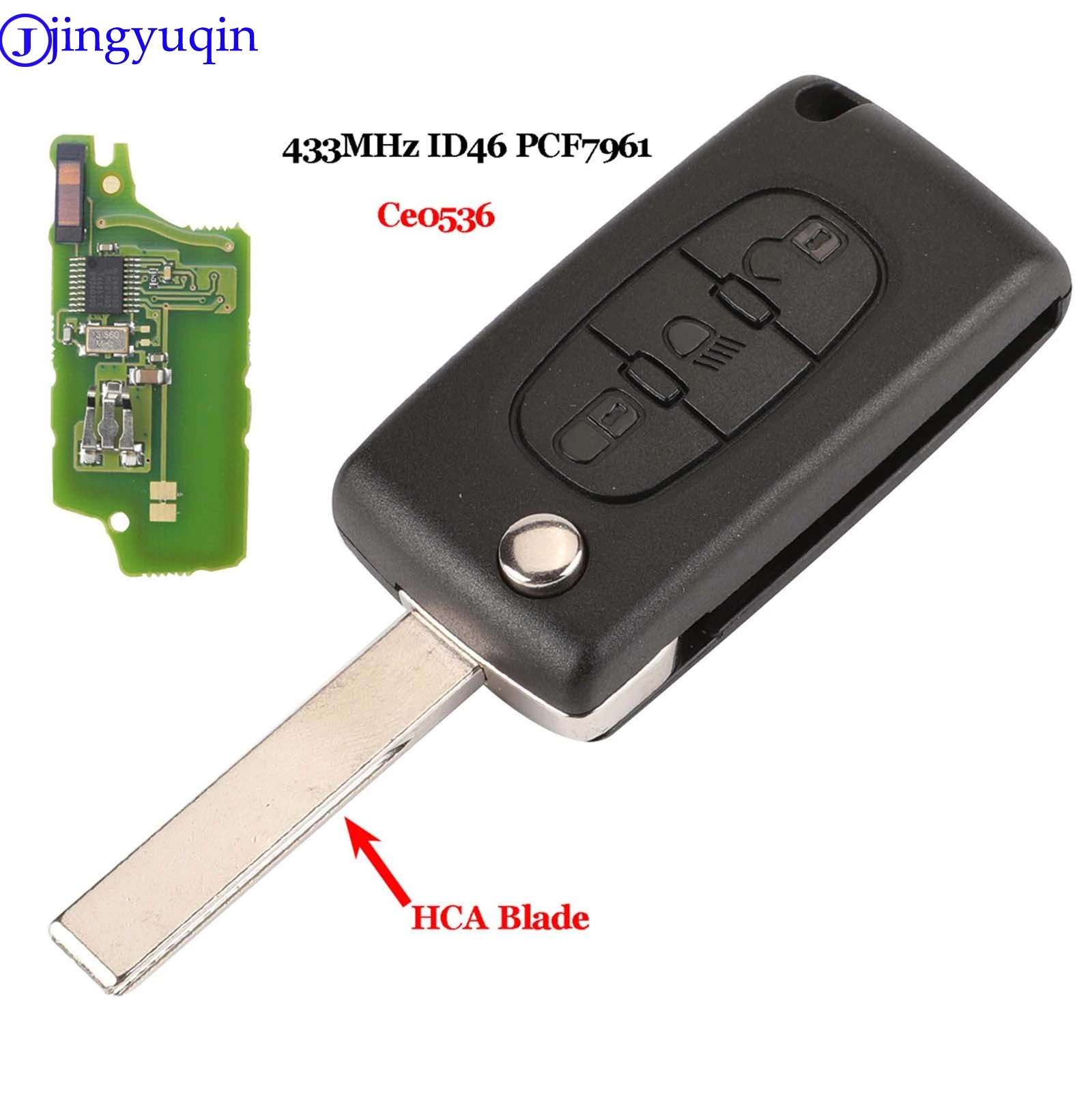 Jingyuqin Ce0523 Ce0536 ASK/FSK 433Mhz ID46 для Peugeot 407 307 308 607 Citroen C2 C3 C4 C5 C6 C8 Автомобильный ключ VA2/HU83
