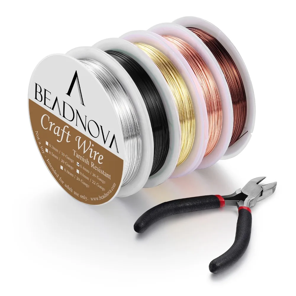 

Beadnova Beading Wire for Jewelry Making Supply for Jewelry Making (5pcs, 26 Gauge)