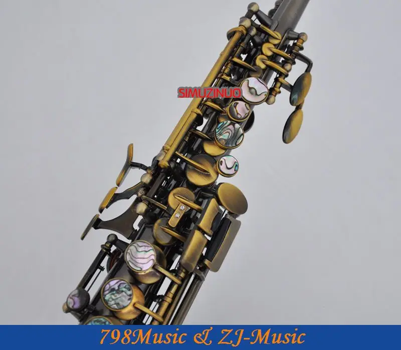 Профессиональный античная латунь EB сопранино саксофон низкой BB до высокого E-ушка Пуговицы