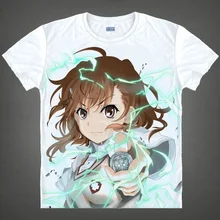To aru Kagaku no Railgun Mikoto Misaka anime corto-manga O-cuello de La Camiseta T-shirt de verano cosplay