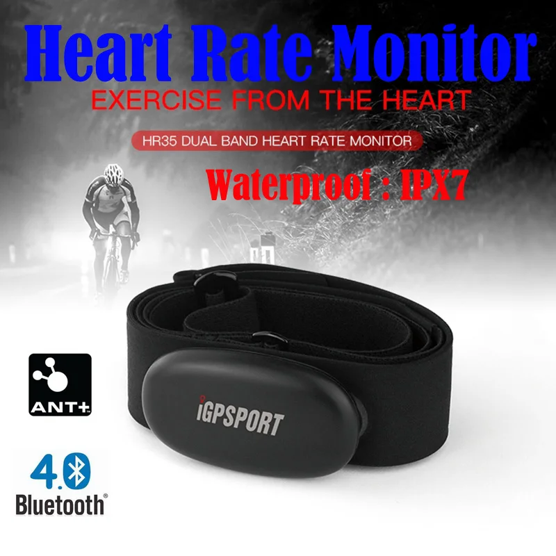 

Heart Rate Monitor Waterproof iGPSPORT HR35 Dual Band Ant+ Chest Strap Bicycle Computer Bluetooth4.0 For Cycling Speedometer