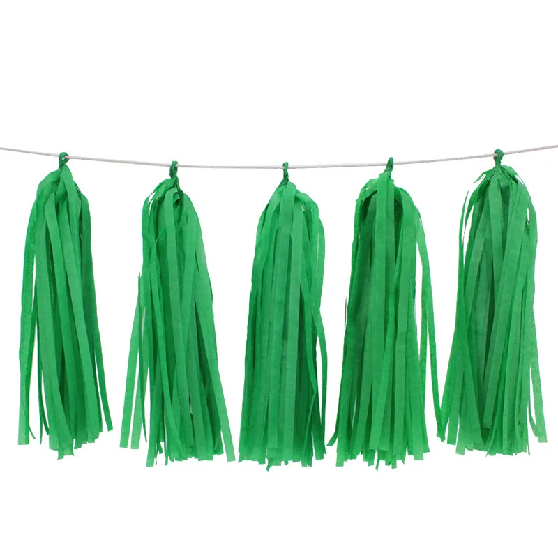 20 шт. тканевые кисточки воздушный шар баннер для Микки Мауса вечерние украшения на день рождения ребенка один год желтый черный красный белый - Цвет: Dark green 1bag
