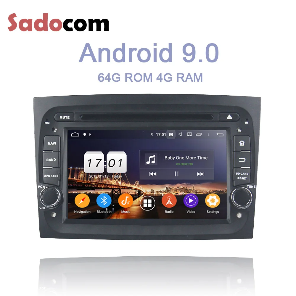 Perfect TDA7851 IPS 1 din Android 9.0 8Core 4G+64GB Car DVD Player GPS Map autoradio wifi LTE Bluetooth 4.2 For Fiat DOBLO 2016 - 2018 3