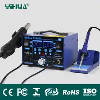 YIHUA 862BD+ 2in1 SMD Rework Soldering Station Hot Air Gun Solder Iron With magnifying glass LED lights Multifunctional solder