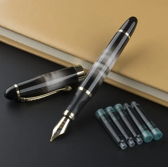 JINHAO X450 авторучка Iraurita Золотой ручки с зажимом caneta Бизнес ручка для письма 18 КГП чернильная ручка NIB канцелярские принадлежности - Цвет: 02