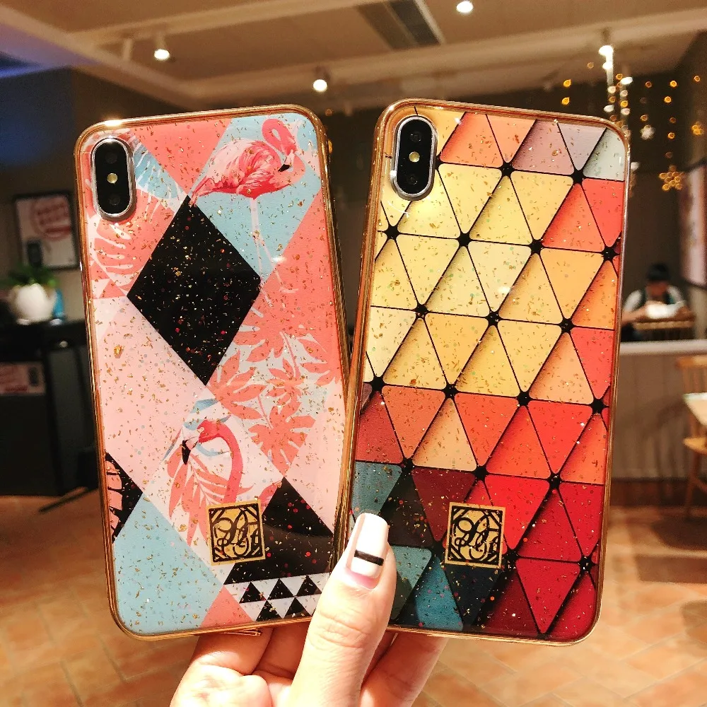 

Case For Samsung Note9 S9 Plus S8 Case Korean Shiny Sequin Flamingo Elk Girly Soft Case For iPhone X Xr Xs Max 8 7 Plus 6S Cover