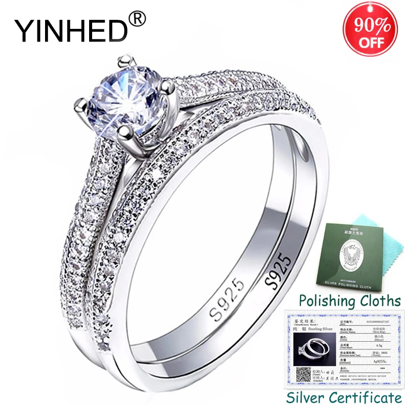 Отправили Серебряный сертификат! YINHED 2 шт. серебро 925 пробы обещание женское