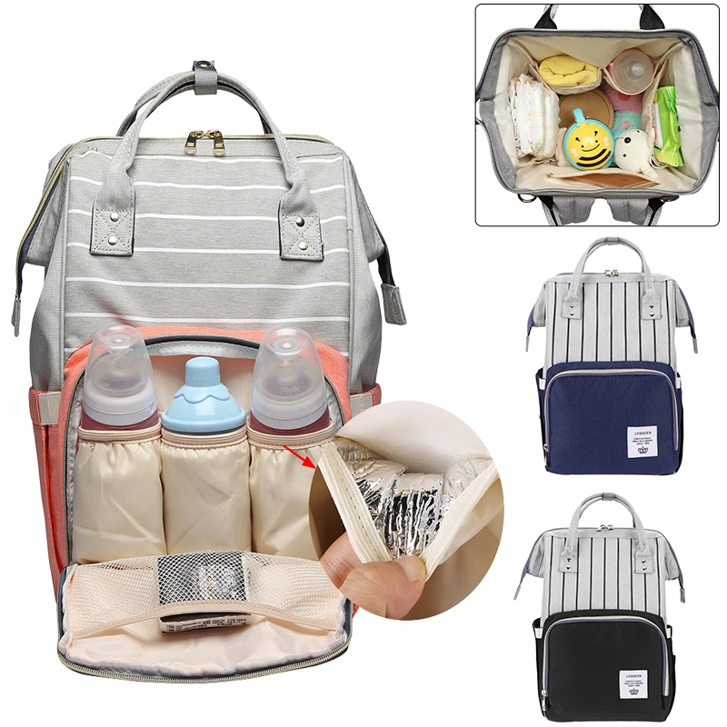 Grande capacité rayure momie maternité couches sacs bébé soin voyage humide Bolsa Maternidade sac à dos soins infirmiers sac pour mère bébé