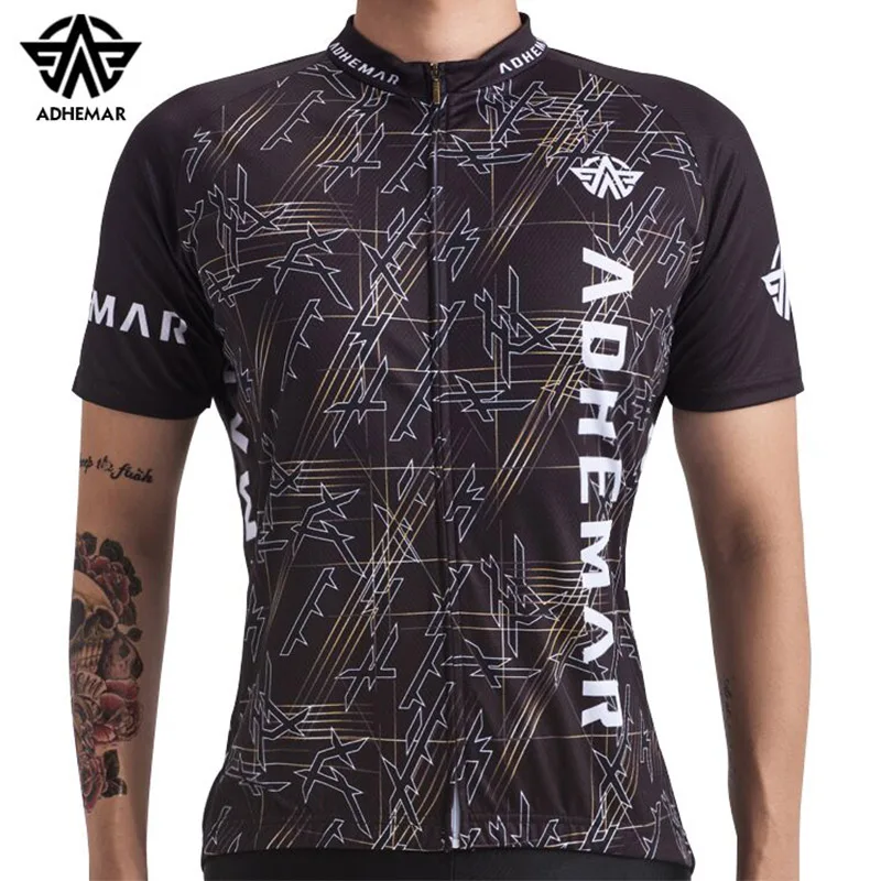 Adhemar traspirante cycling jersey estate da corsa abbigliamento ciclismo jersey a maniche corte asciugatura rapida abbigliamento sportivo camicia
