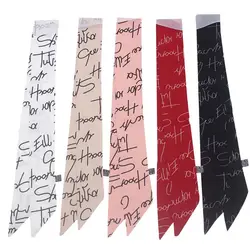 90x5cm Womens Handwriting Letters Print Neckerchief Skinny Neck Hair Scarf Minimalist Double Sided Handbag Wrist Ribbon Headband 90x5cm Womens Handwriting Letters Print Neckerchief Skinny Neck Hair Scarf Minimalist Double Sided Handbag Wrist Ribbon Headband