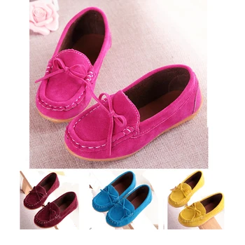 

New Spring Children Toddler Little Girls Boys Baby Yellow Slip-On Faux Leather Suede Shoes For Kids Girls Boys Flat Casual Shoes