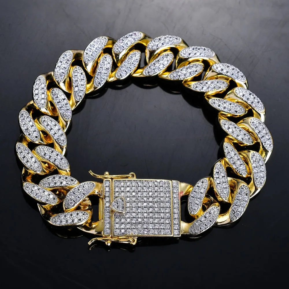 BNRESALE мужские 18 мм медь, кубический цирконий браслет обручение Bling Свадебные украшения для Рэппер Баскетбол Lover